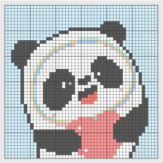 多款可爱冰墩墩像素图 2022手工编织卡通毛衣图案卡通熊猫图案