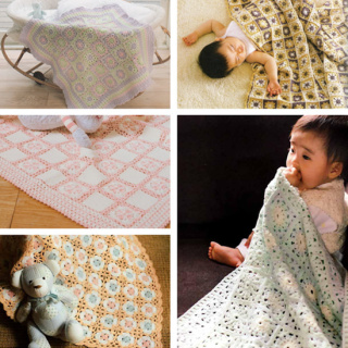 70厘米左右钩针方毯 五款钩针婴幼儿宝宝毯编织图解