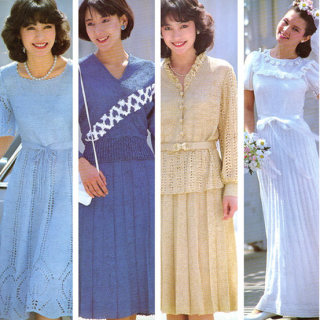 八十年代的如花美裙依然动人 4款女士棒针裙装图解